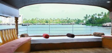 Upper deck area in alleppey houseboat