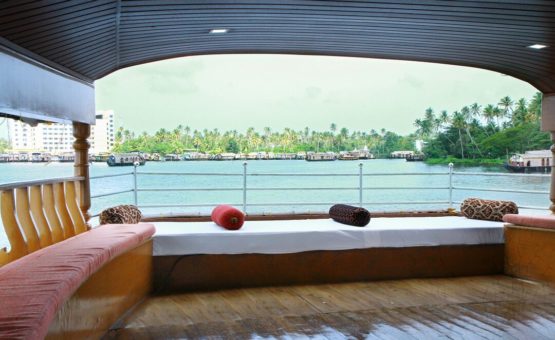 Upper deck area in alleppey houseboat